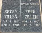 ZILLEN Fred 1907-1985 & Betsy 1911-2006