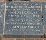 ALEXANDER Ian 1915-1984 & Joan Elizabeth 1922-1993