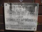 TODD John Alfred 1883-1964 & Margaret McMorran 1889-1964