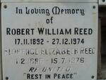 REED Robert William 1892-1974 & Florence Elizabeth 1896-1976