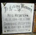 REDFERN Reg 1914-1961 & Chrissie 1916-1992