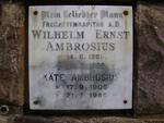 AMBROSIUS Wilhelm Ernst 1905-1955 & Kate 1905-1986