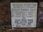 SADD Ernest Thomas -1961 & Alice Rose -1989