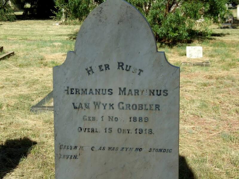 GROBLER Hermanus Martinus Van Wyk 1889-1918