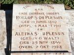 PLESSIS Roelof S., du 1867-1911 & Aletha S. V.D.WALT 1869-1928