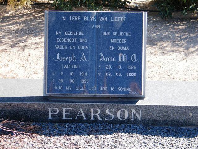 PEARSON Joseph A. 1914-1995 & Anna M.C. 1926-2005