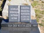 WESTHUIZEN Johanna Francina, van der nee POTGIETER 1916-1996
