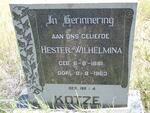 KOTZE Hester Wilhelmina 1881-1963