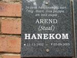 HANEKOM Arend 1932-2005