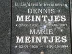 MEINTJES Dennis 1937-2007 & Marie 1936-1994