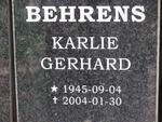 BEHRENS Karlie Gerhard 1945-2004