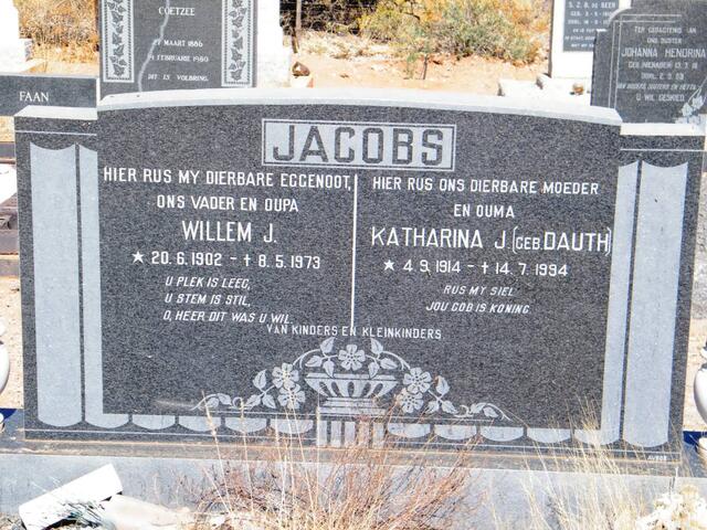JACOBS Willem J. 1902-1973 & Katharina J. DAUTH 1914-1994