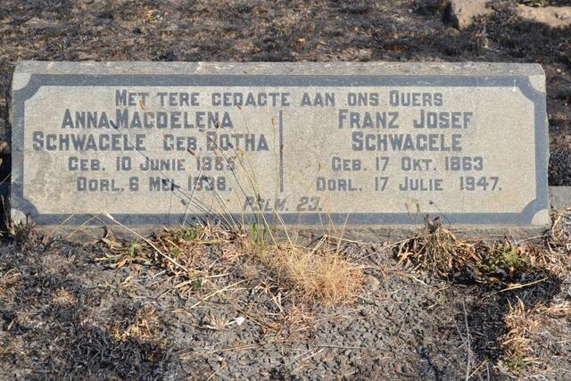 SCHWAGELE Franz Josef 1863-1947 & Anna Magdelena BOTHA 1865-1938