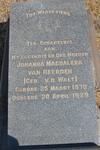 HEERDEN Johanna Magdalena, van nee V.D. WALT 1870-1929