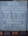 WADE Vince Kennard 1913-1974 & Margaret 1921-1980