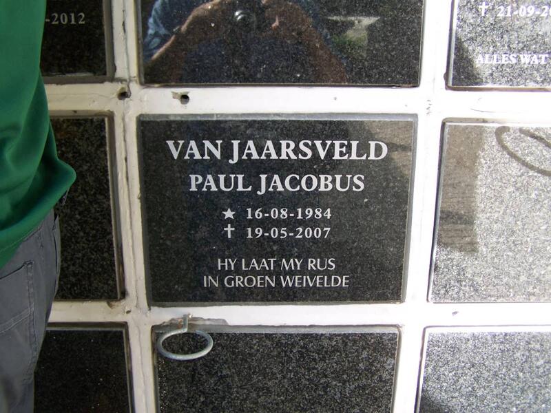 JAARSVELD Paul Jacobus, van 1984-2007