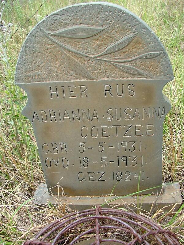 COETZEE Adrianna Susanna 1931-1931