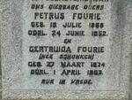 FOURIE Petrus 1868-1952 & Gertruida SCHONKEN 1874-1953