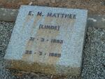 MATTHEE E.M. nee LINDE 1883-1969