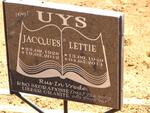 UYS Jacques 1928-2012 & Lettie 1949-2014