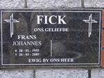 FICK Frans Johannes 1955-2005