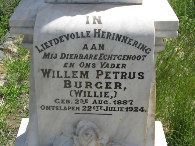 BURGER Willem Petrus 1887-1924
