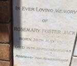 JACK Rosemary Foster 1927-1945
