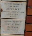 DUFF James -1954 :: McNAUGHT John Bedford 1877-1953