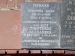 ALEXANDER Alex Timotheus 1895-1980 & Johanna Alida PIENAAR 1896-1974