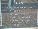 UYS P.J.J. 1896-1944 & E.G. WALTERS 1900-1968