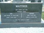 MATTHEE Hennie 1907-1976 & Ada 1913-1976