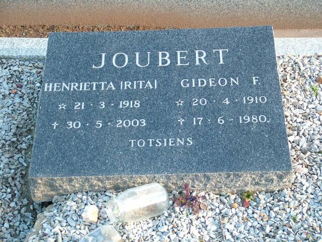 JOUBERT Gideon F. 1910-1980 & Henrietta 1918-2003