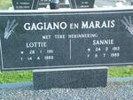 GAGIANO Lottie 1911-1989 :: MARAIS Sannie 1913-1989
