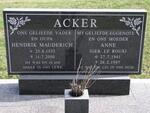 ACKER Hendrik Mauderich 1932-2000 & Anne LE ROUX 1941-1997