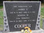 COOPER George E. 1864-1947 & Susanna M. NIEMAND 1868-1963
