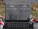 GOOSEN Hans Jurie 1960-1993