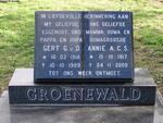 GROENEWALD G.v.D. 1918-1989 & A.C.S. 1917-2005
