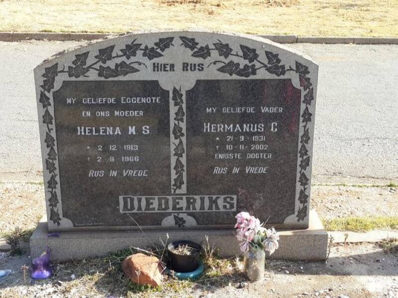 DIEDERIKS Hermanus C. 1931-2002 & Helena M.S. 1913-1966