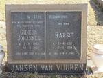 VUUREN Gideon Johannes, Jansen van 1903-1969 & Babsie 1907-1994
