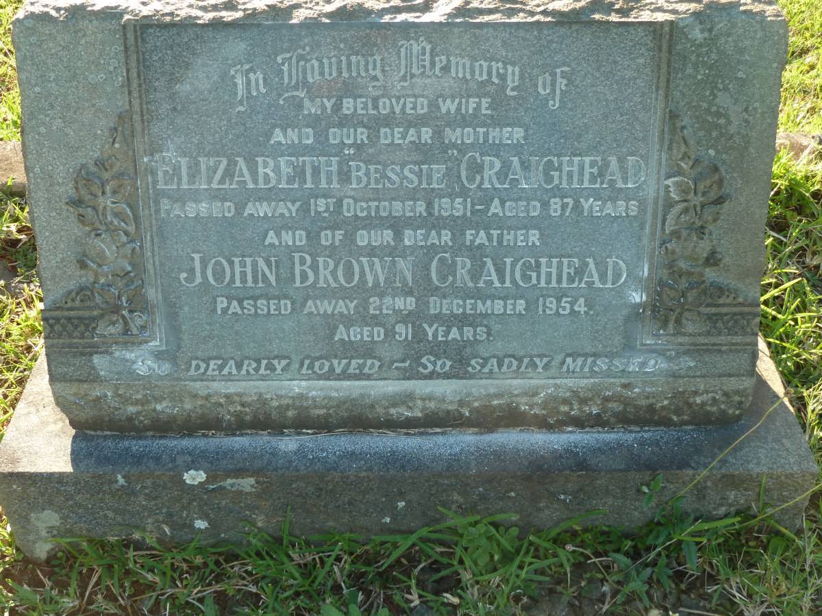 CRAIGHEAD John Brown -1954 & Elizabeth -1951