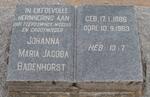 BADENHORST Willem Abraham 1874-1944 & Johanna Maria Jacoba 1886-1963
