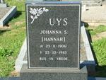 UYS Johanna S. 1906-1983