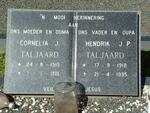 TALJAARD Hendrik J.P. 1918-1995 & Cornelia J. 1919-2000