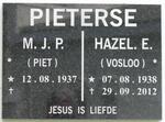 PIETERSE M.J.P. 1937- & Hazel E. VOSLOO 1938-2012