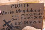 CLOETE Maria Magdalena 1947-2010