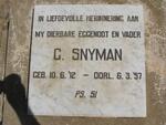 SNYMAN G. 1912-1957
