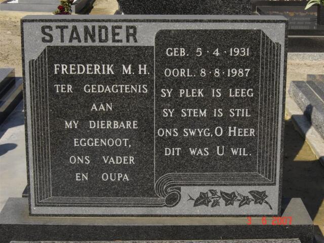 STANDER Frederick M.H. 1931-1987