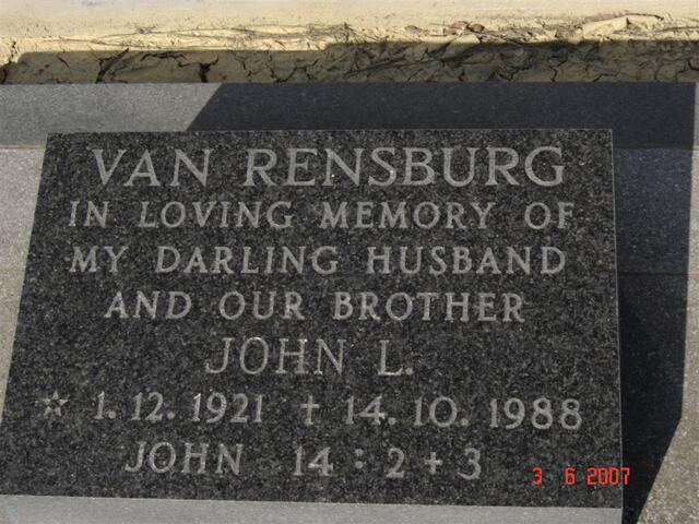 RENSBURG John L., van 1921-1988