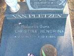 PLETZEN Christina Hendrina, van 1907-1995