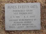 OATS Agnes Evelyn formerly SHAW nee NICHOLSON 1916-2003